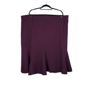Torrid Womens Burgundy Flounce Ponte Pull-On Pencil Skirt Size 5X NWT